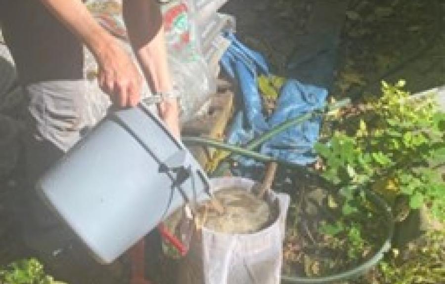 floating soil samples at St. James