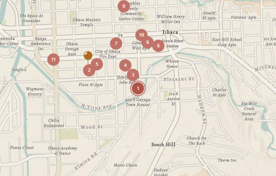 map of Ithaca safe houses