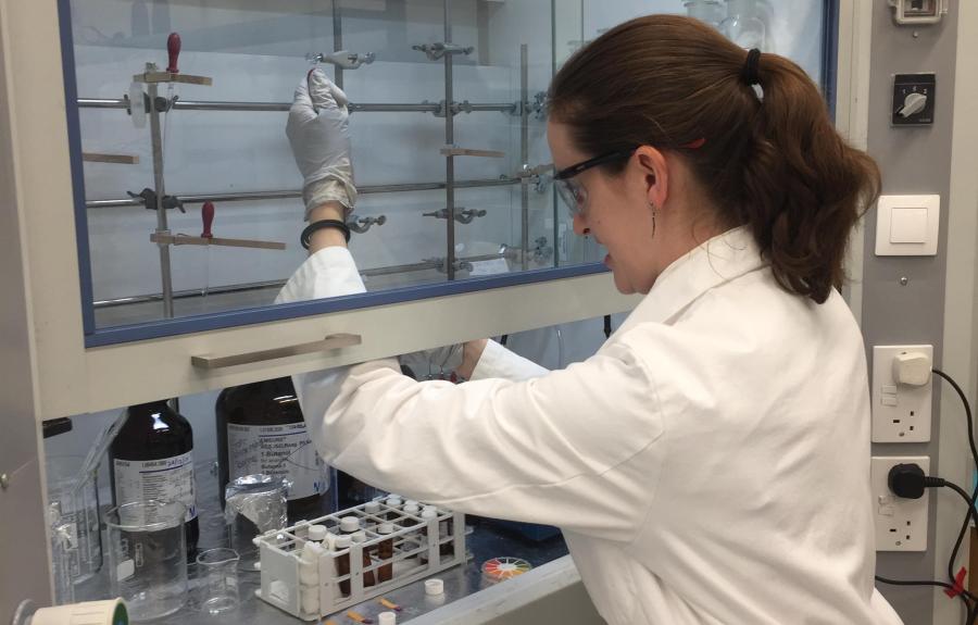 Rebecca Gerdes working in lab
