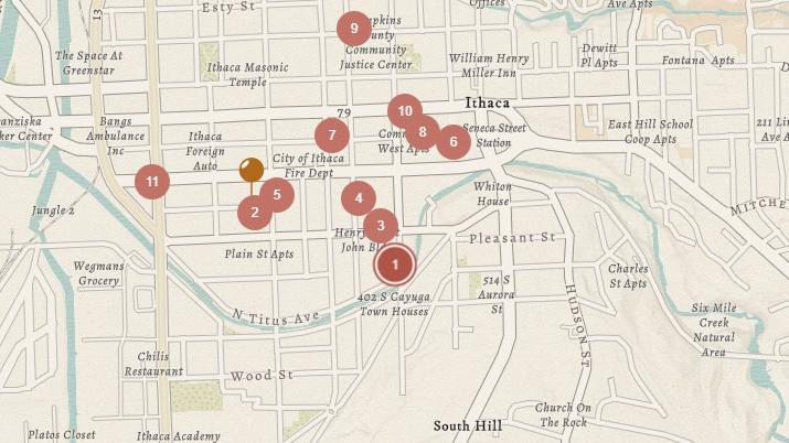 map of Ithaca safe houses